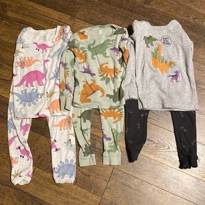 3 Sets of Dinosaur PJ’s